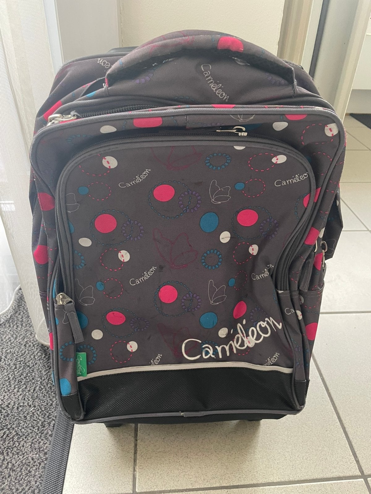 Cameleon boekentas op wielen, Ophalen, Gebruikt