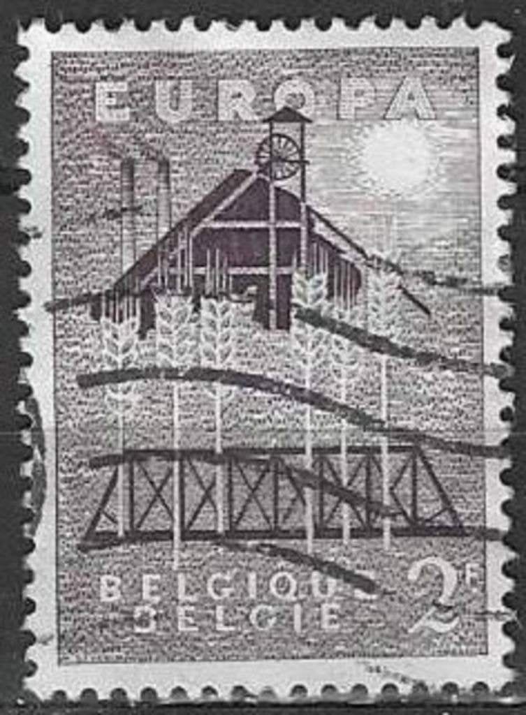 Belgie 1957 - Yvert/OBP 1025 - Europa - Zes korenaren (ST), Verzenden, Gestempeld, Gestempeld, Europa