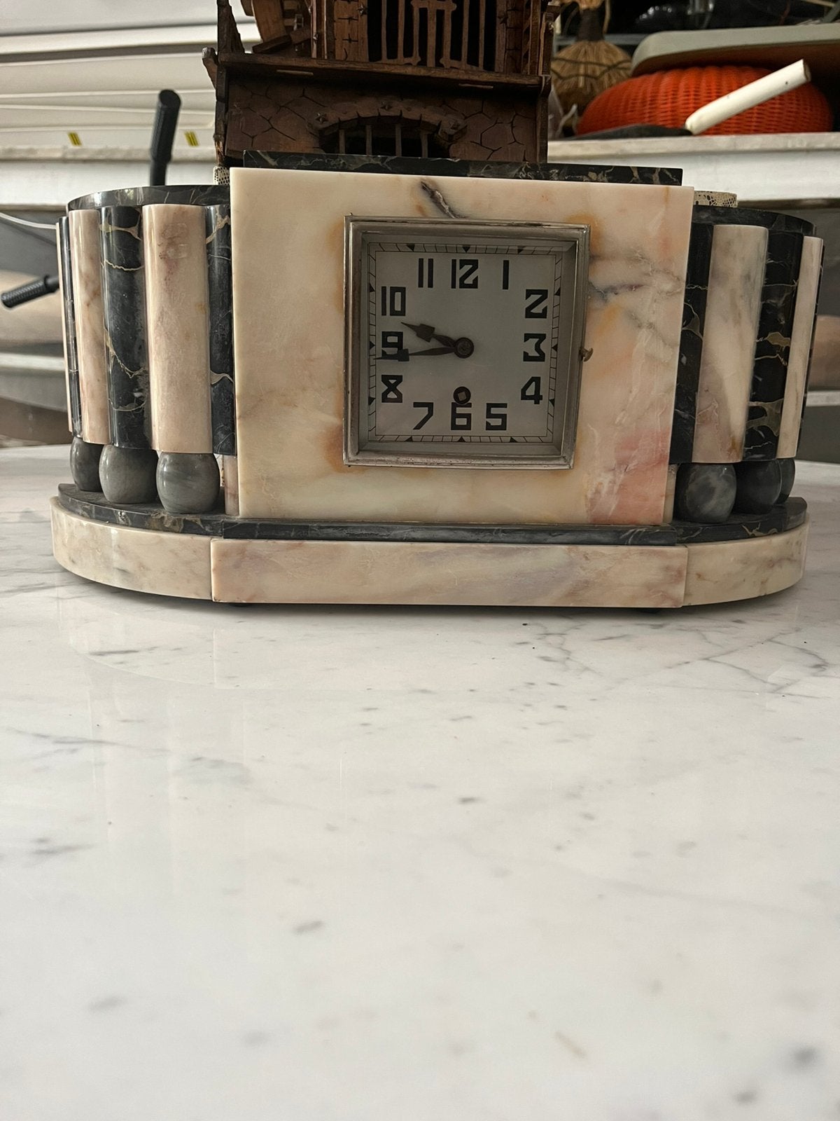 Marmeren Art-deco  franse schouwklok 20/30, Ophalen