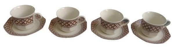 J&G Meakin Liberty Wicker 4x kop en schotel 15cl, Verzenden