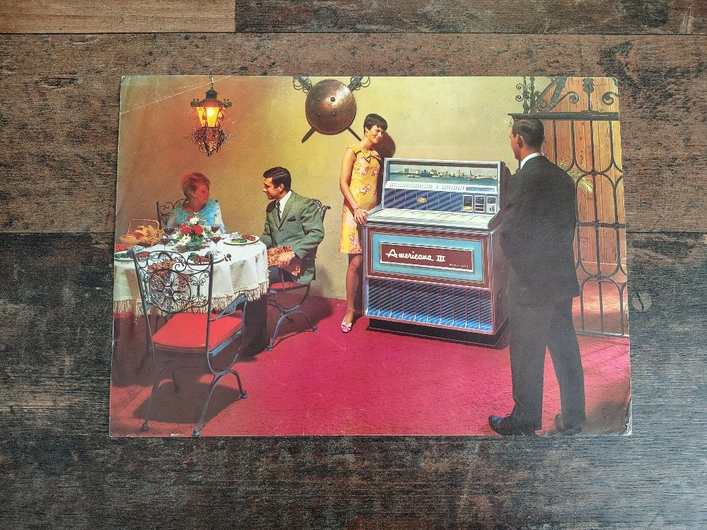 Flyer: Wurlitzer 3300/ Americana III (1969) jukebox, Verzamelen, Verzenden, Wurlitzer