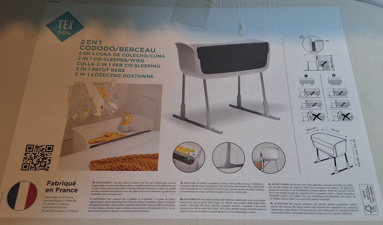 2 in 1 co sleeper bedje-wiegje, Kinderen en Baby's, Ophalen, Nieuw