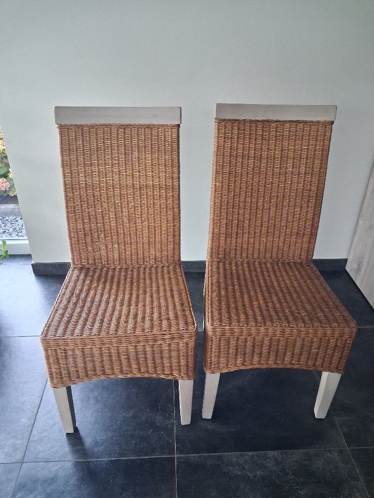 Set rotan stoelen, Ophalen, Hout, Zo goed als nieuw, Grijs