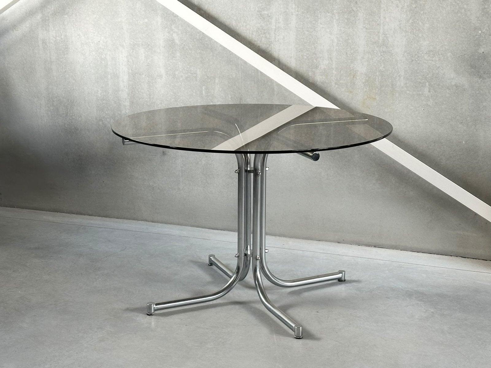 Vintage chroom eettafel 1980s, Enlèvement, Comme neuf