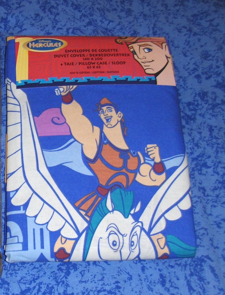 Housse de couette Disney Hercule 100% coton.(1 personne), Neuf, Enlèvement ou Envoi, Housse de couette, Une personne