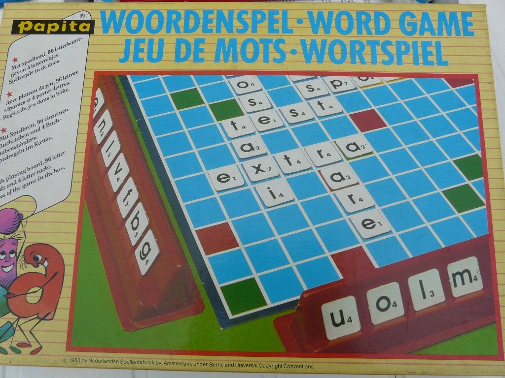 Vintage gezelschapsspel "woordenspel" vanaf 9 jaar, Een of twee spelers, Ophalen, Gebruikt, Papita