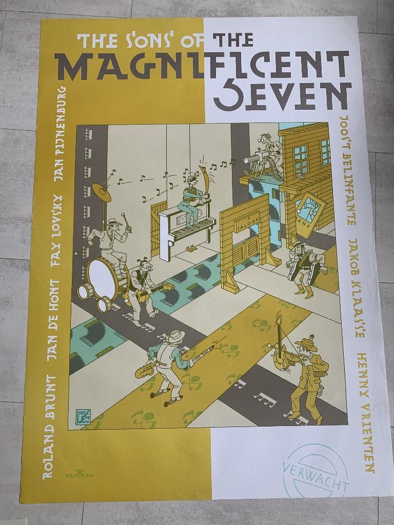 Joost Swarte: The Sons of The Magnificent Seven (Giga post), Rechthoekig Staand, Verzenden, Deurposter of groter, Zo goed als nieuw