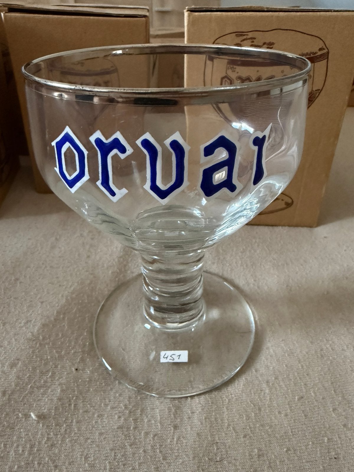 Verre Orval émaillée, Enlèvement, Comme neuf, Verre à bière