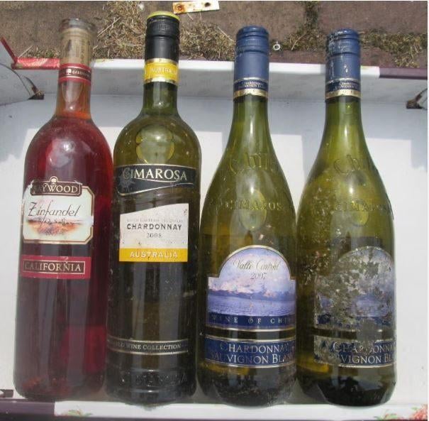 4 oude wijnen van Californie, Australie en Chili, Verzamelen, Ophalen of Verzenden, Vol, Witte wijn, Zo goed als nieuw