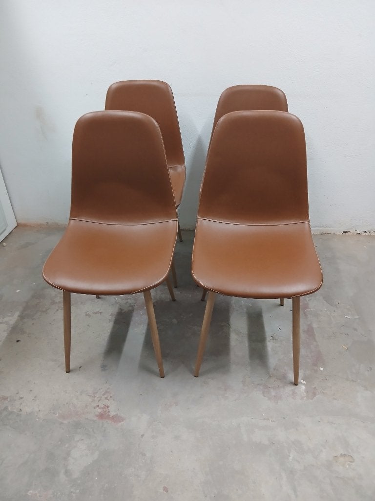 Set van 4 JYSK JONSTRUP Eetkamerstoelen, 60 tot 90 cm, Ophalen of Verzenden, Zo goed als nieuw, Metaal