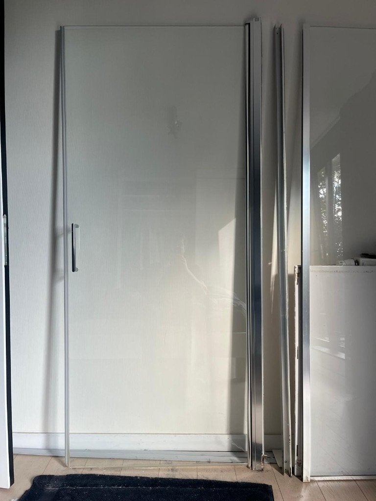 Douche glas hoek Inda + douche bak, Doe-het-zelf en Bouw, Sanitair, Ophalen, Gebruikt, Glas, Douche