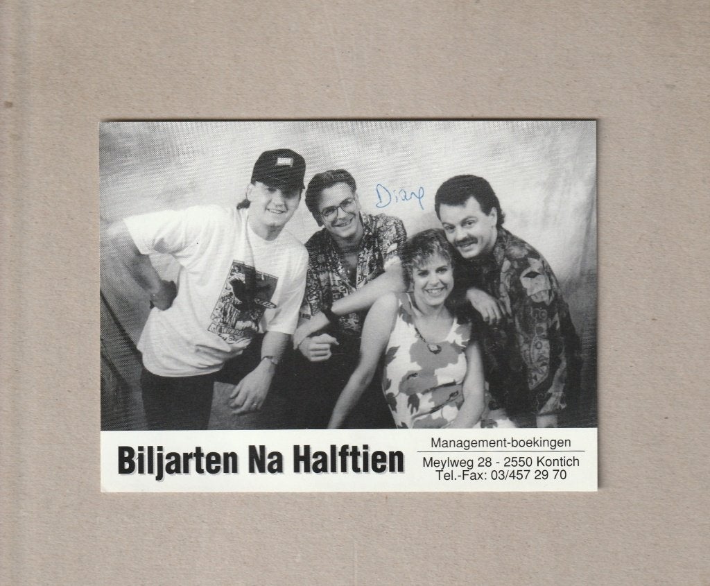 Biljarten om halftien - foto met handtekening - 1994, Verzamelen, Muziek, Artiesten en Beroemdheden, Ophalen of Verzenden, Zo goed als nieuw