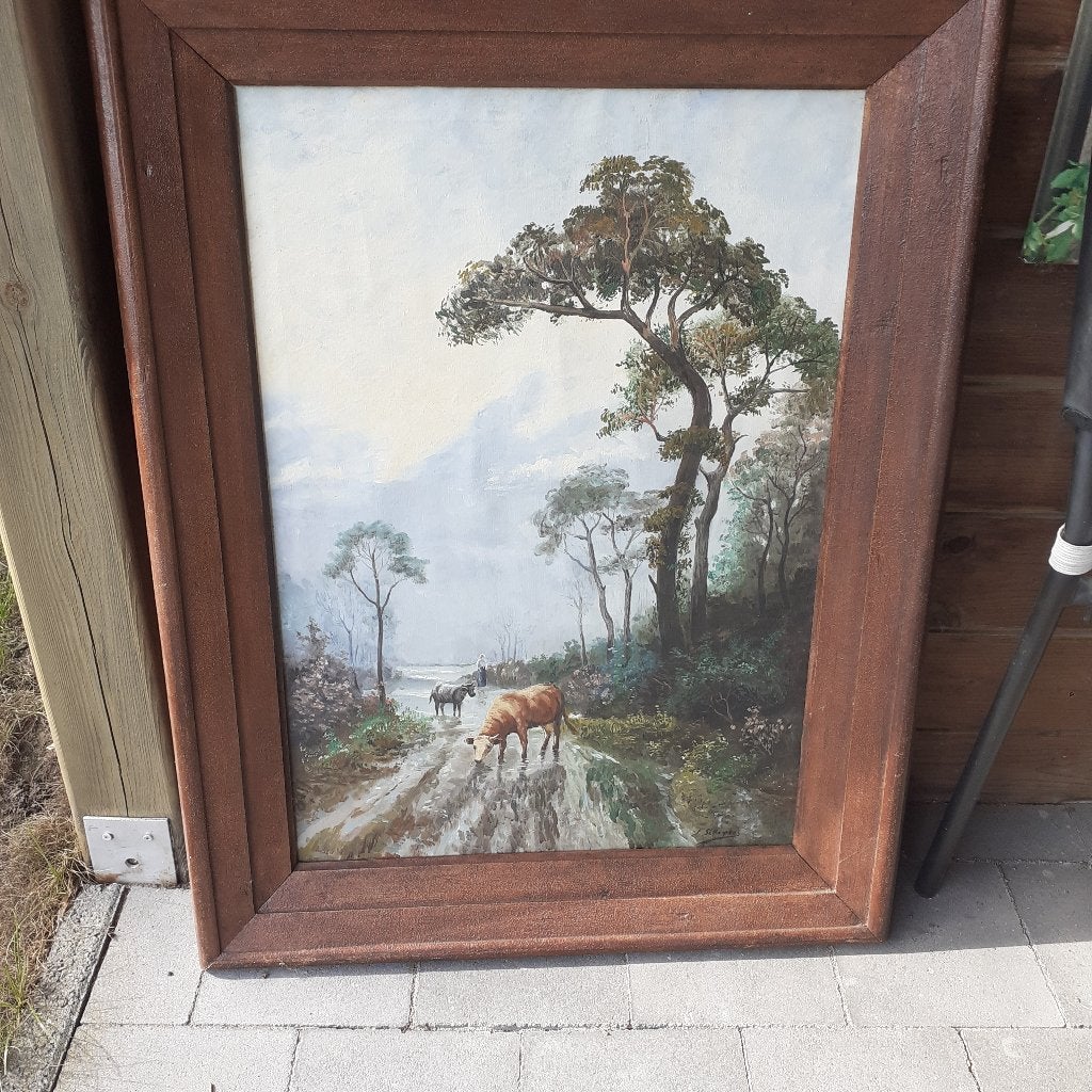 5 oude schilderijen, Ophalen, Bloemen
