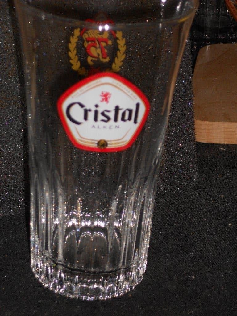 Bierglas.Cristal Alken.75 jaar, Verzamelen, Ophalen of Verzenden, Zo goed als nieuw, Glas of Glazen, Overige merken