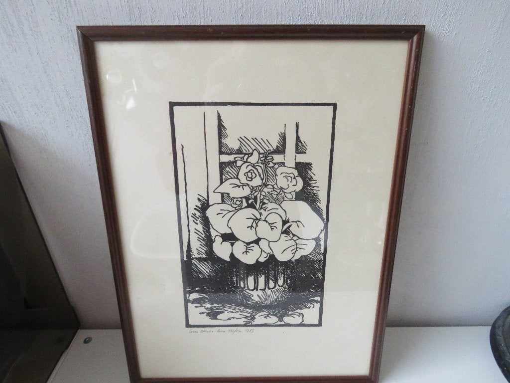 Lieven D'Haese Lino 1985 gesigneerd en genummerd, Antiek en Kunst, Ophalen of Verzenden, Gesigneerd
