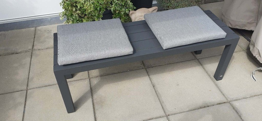 Tuinbank met 2 kussens, Jardin & Terrasse, Bancs de jardin, Enlèvement, Neuf, Aluminium