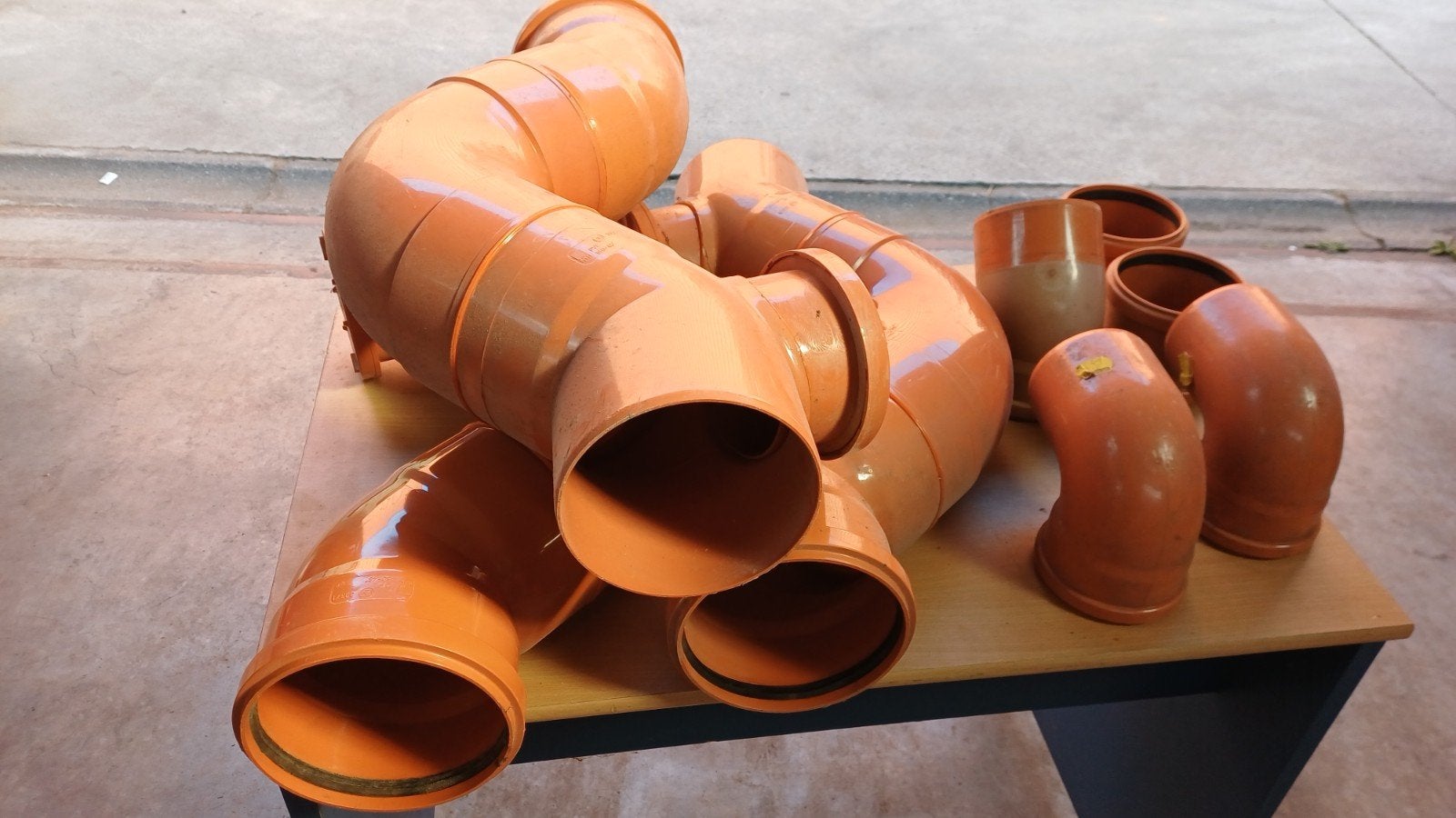 Oranje hulpstukken riolering, Doe-het-zelf en Bouw, Ophalen, Zo goed als nieuw, PVC, Afvoer