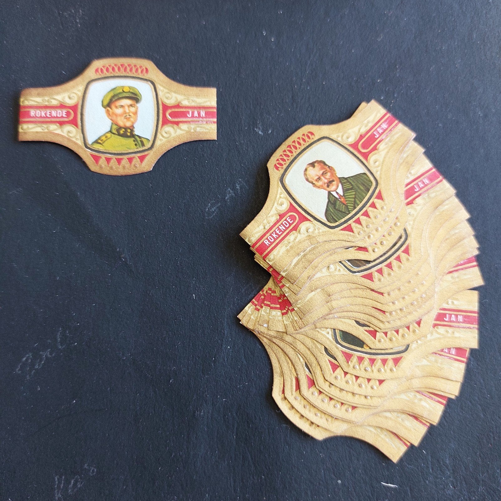 complete reeks sigarenbandjes Rokende Jan, Ophalen of Verzenden, Sigarenbandjes