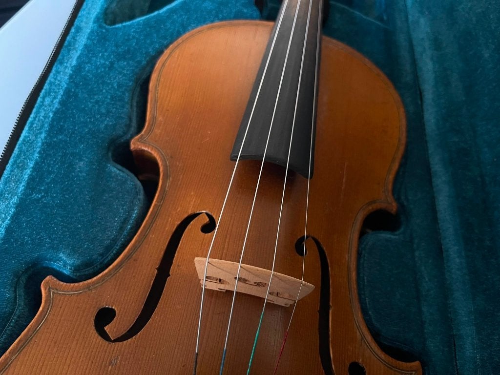 Violon Antonius Stradivarius du XXe siècle., Musique & Instruments, Violon, Avec valise, Utilisé, Enlèvement ou Envoi