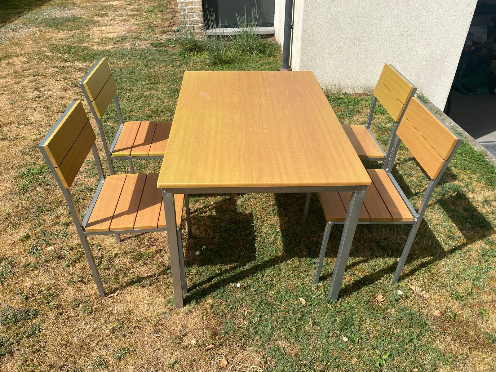 Keukentafel + 4 stoelen, Tuin en Terras, Ophalen, Gebruikt