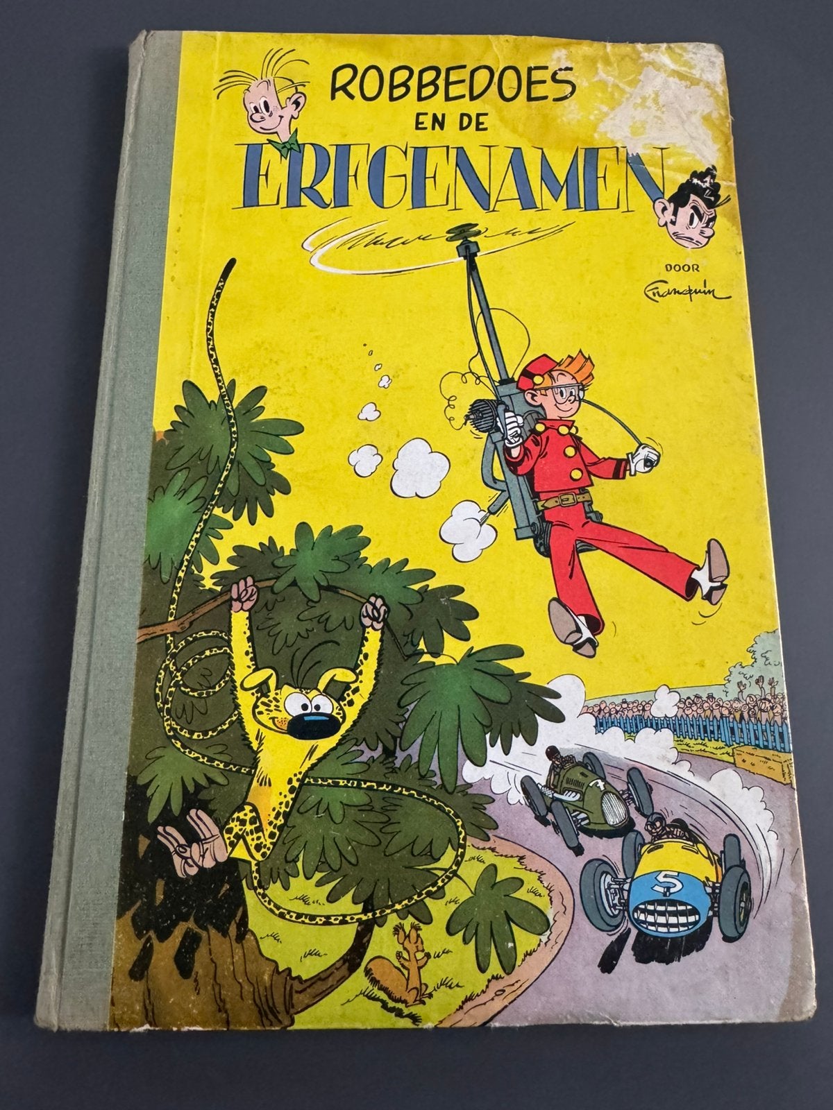 Robbedoes en de erfgenamen HC 1ste druk 1952 Franquin, Eén stripboek, Ophalen of Verzenden, Gelezen