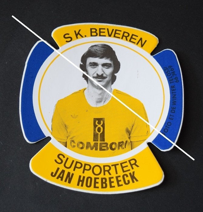 Sticker SK Beveren / Jan Hoebeeck / 11,5 x 10,5 cm, Verzamelen, Verzenden, Gebruikt, Poster, Plaatje of Sticker