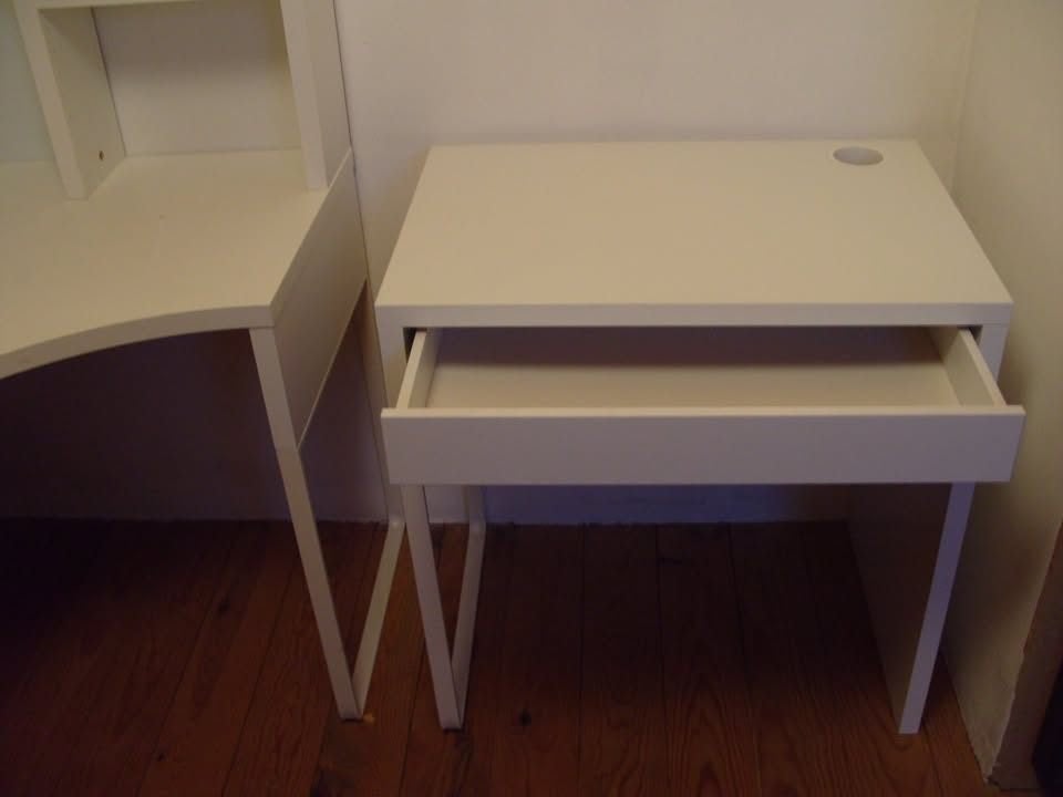 Bureau blanc - Ikea Micke, Maison & Meubles, Démontable, 73 cm, 50 cm, Comme neuf