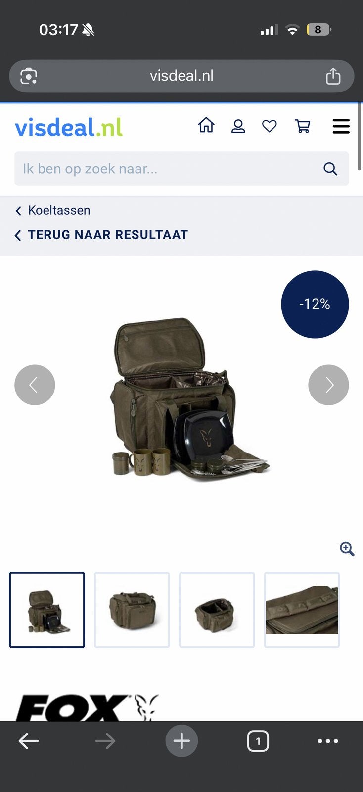 Fox koelbox met kookvuur, Ophalen, Zo goed als nieuw