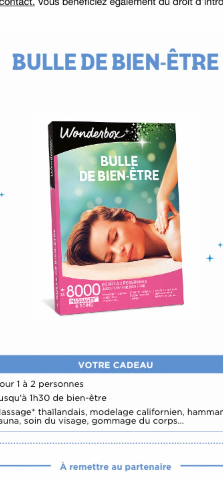 Wonderbox valeur 39,90€