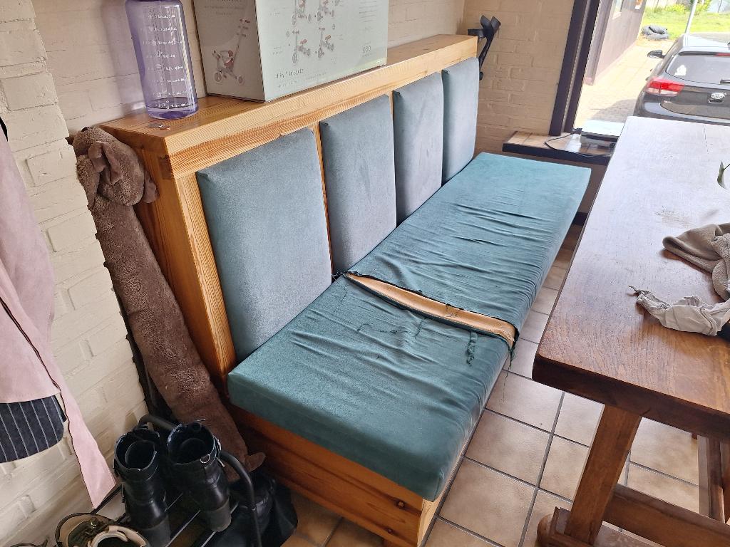 Gratis houten zitbank, Huis en Inrichting, Tafels | Eettafels, Ophalen, Gebruikt, Eikenhout, Antiek/ landelijk