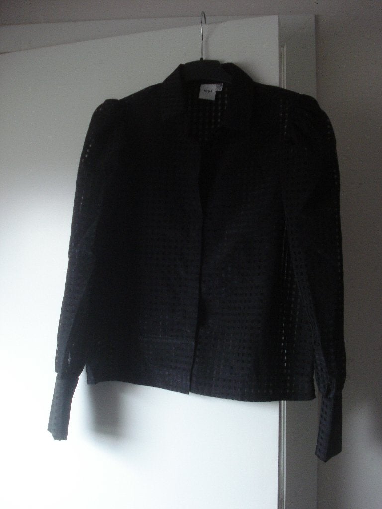 Ichi zwarte doorschijnende blouse, dames. mt 36, Zwart, Ophalen of Verzenden, Zo goed als nieuw, Maat 36 (S)