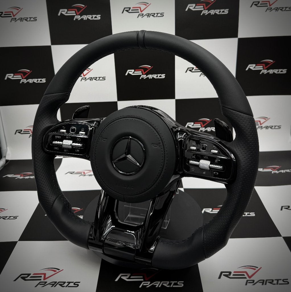 Mercedes stuur leer sportief black on black AMG upgrade, Ophalen of Verzenden, Nieuw, Mercedes-Benz