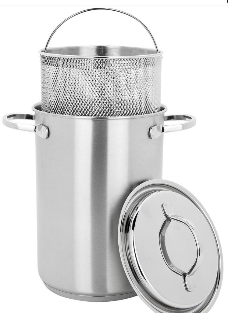 Demeyere inox rvs asperge pot kookpot en lange pasta kookpot, Kookpan of Snelkookpan, Inox, Nieuw, Ophalen of Verzenden