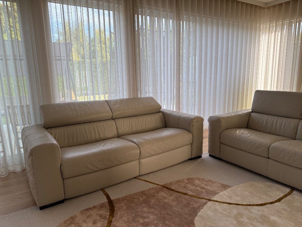 Natuzzi lederen salon, Huis en Inrichting, Ophalen, Zo goed als nieuw, Leer, Moderne