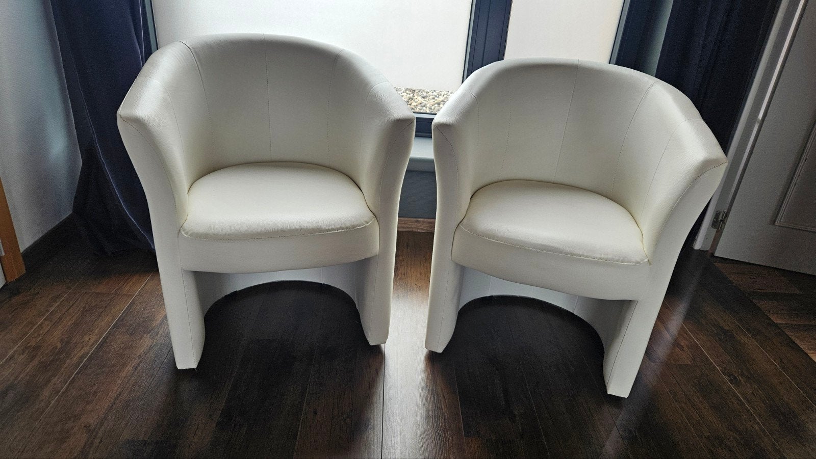 Zetels, Maison & Meubles, Chaises, Comme neuf, Enlèvement, Blanc, Deux