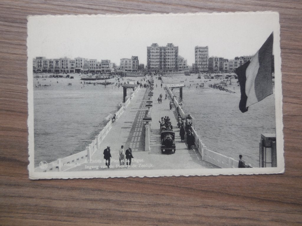 postkaart Blankenberge Pier, Ophalen of Verzenden, 1940 tot 1960, Gelopen, West-Vlaanderen