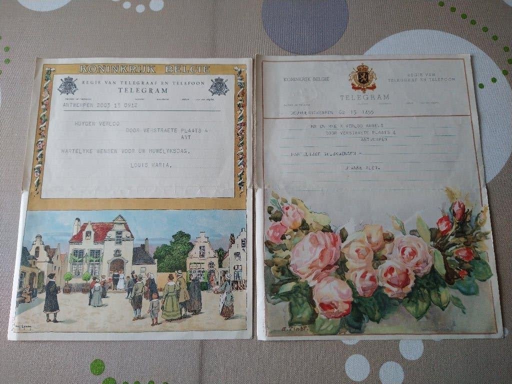 2 oude telegrammen uit 1952, Verzamelen, Foto's en Prenten, Ophalen
