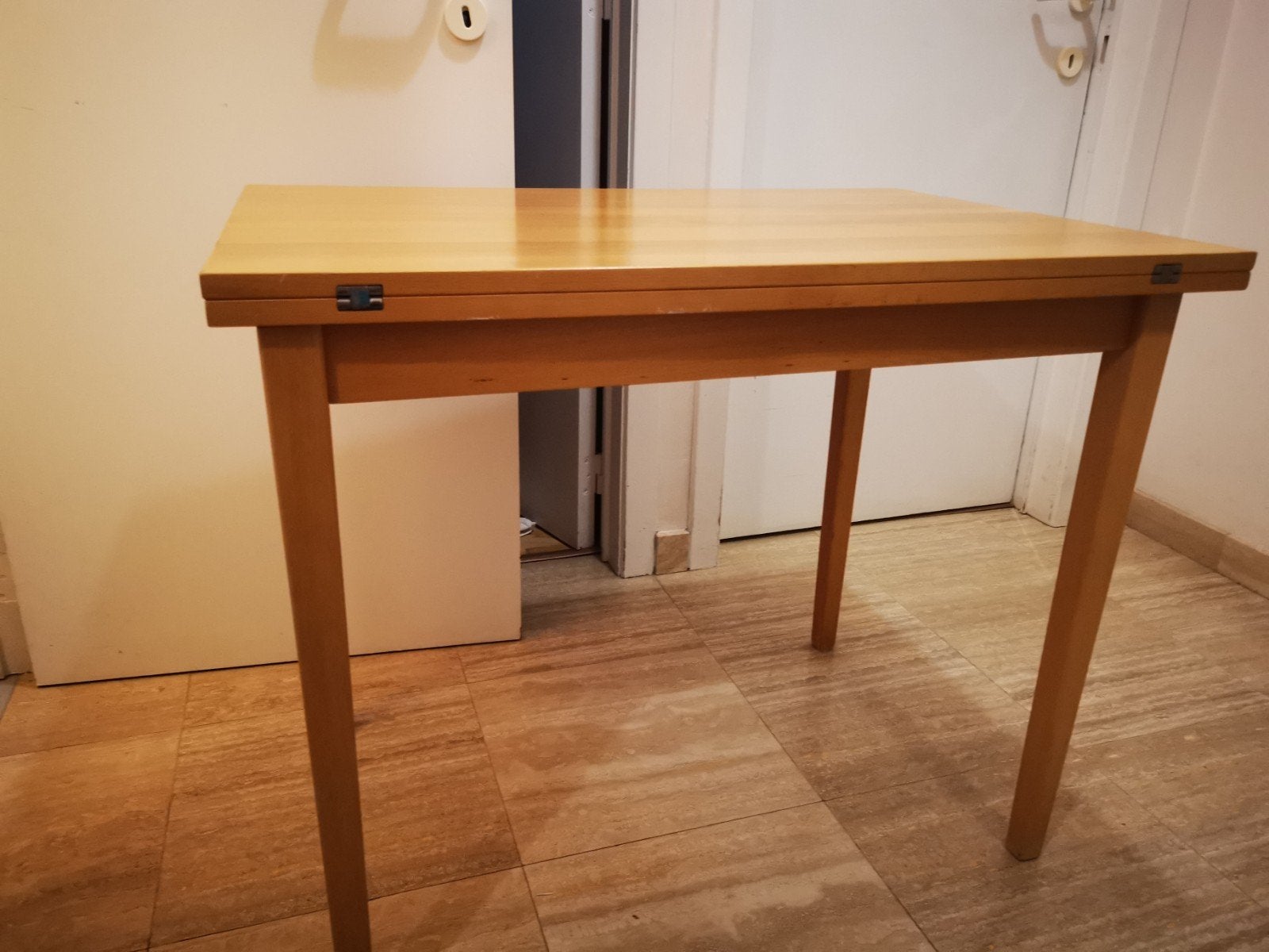 table easpect bois avec rallonges, Maison & Meubles, Tables | Tables à manger, Scandinave moderne, Enlèvement, Utilisé, Rectangulaire