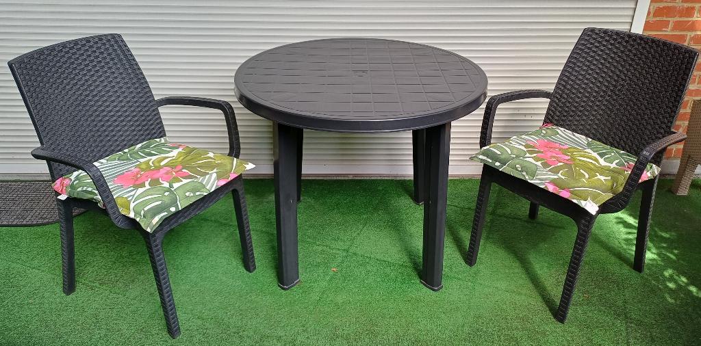 Tuinmeubelen, Tuin en Terras, Tuinsets en Loungesets, Kunststof, Zo goed als nieuw, Tuinset, Eettafel