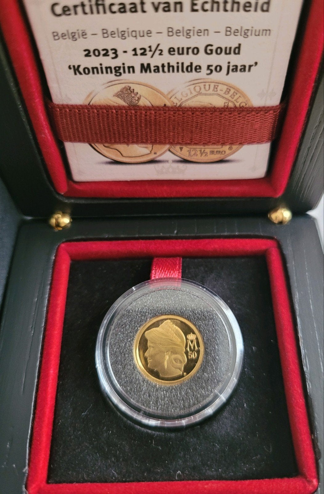 Belgium 12.5 euro 2023 “Queen Mathilde's 50th birthday” Gold, Ophalen of Verzenden