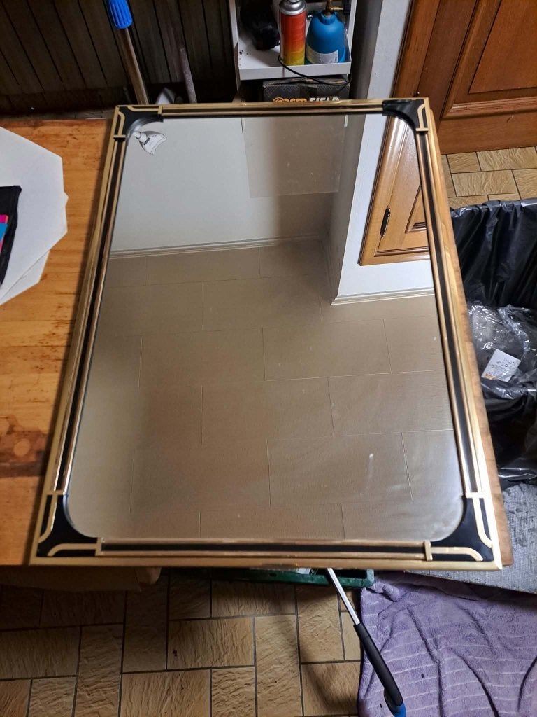 Mooie vintage designspiegel 70x50x2cm te koop!, Gebruikt, Ophalen of Verzenden, Minder dan 100 cm, Rechthoekig