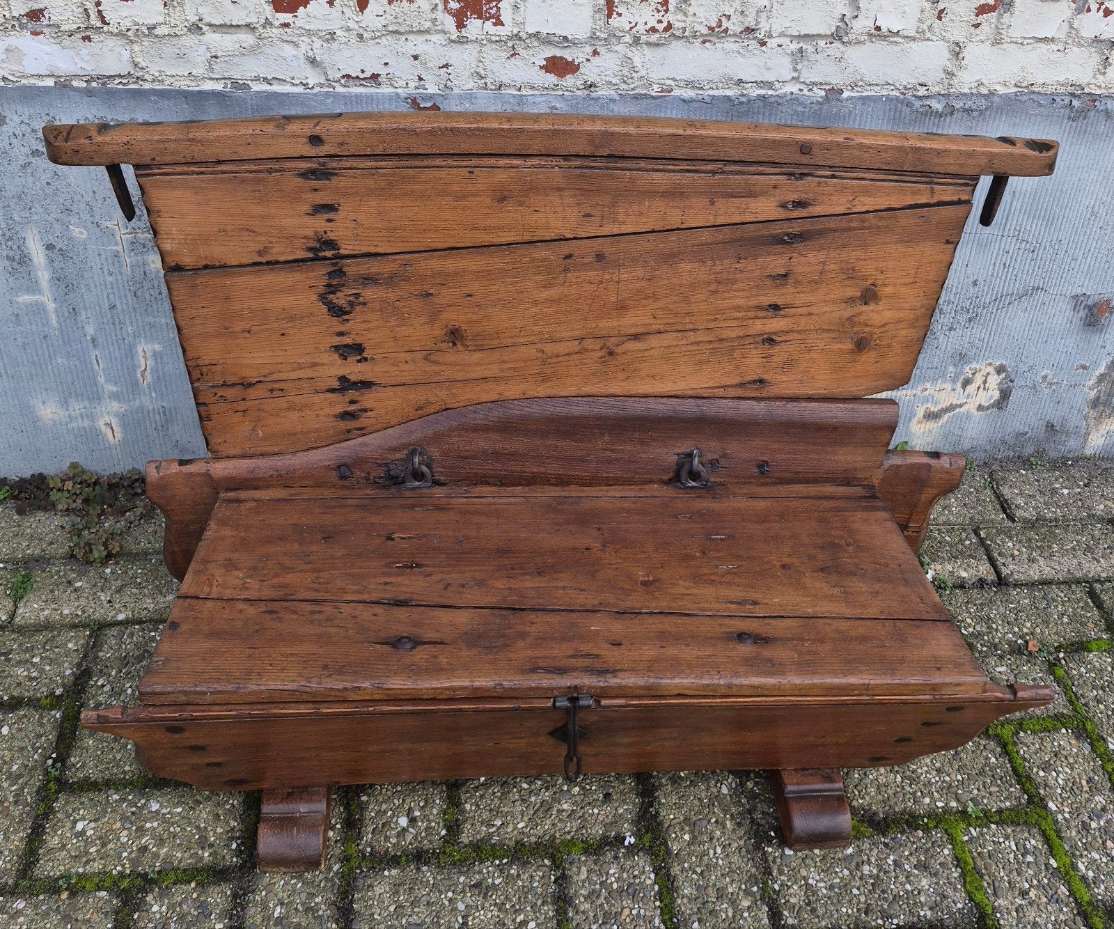 bank banken oud rustiek bankje, Antiek en Kunst, Ophalen