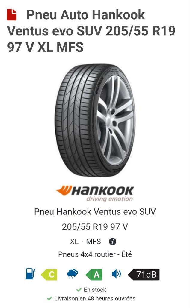 2 pneus neuf Hankook ventus evo suv 205/55/19 97V XL MFS, Enlèvement, Pneu(s)