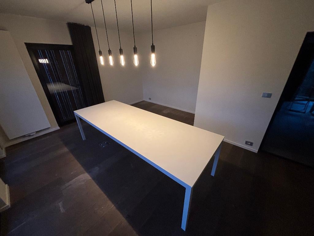 Witte design eettafel van 2m80 x 1m05, Huis en Inrichting, Tafels | Eettafels, Ophalen, Strak modern, 100 tot 150 cm, 200 cm of meer