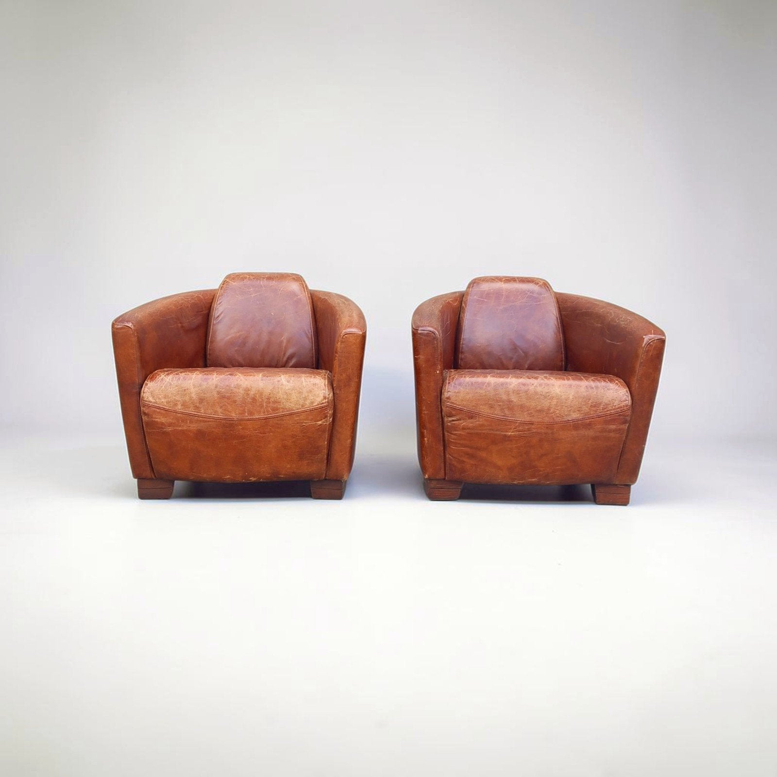 set buffellederen lounge zetels, Ophalen