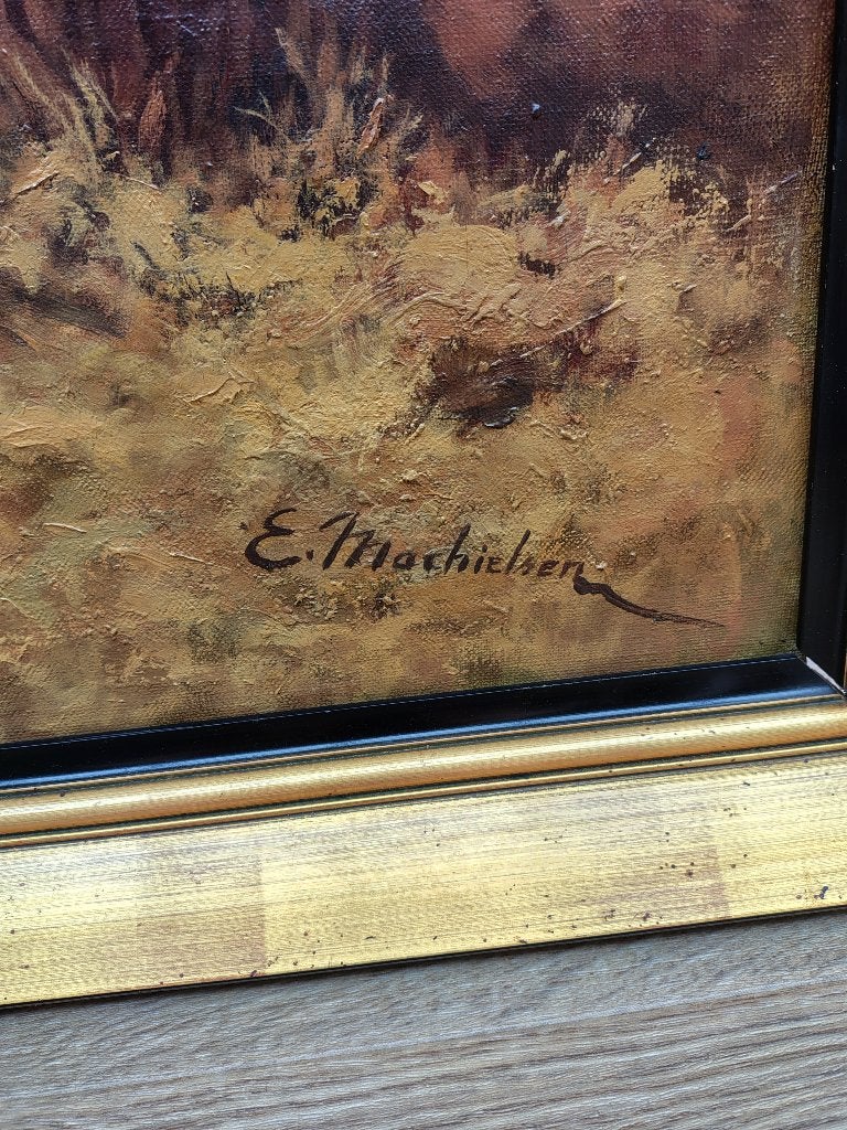 Schilderij, Ophalen, Doek, Stilleven, Gesigneerd