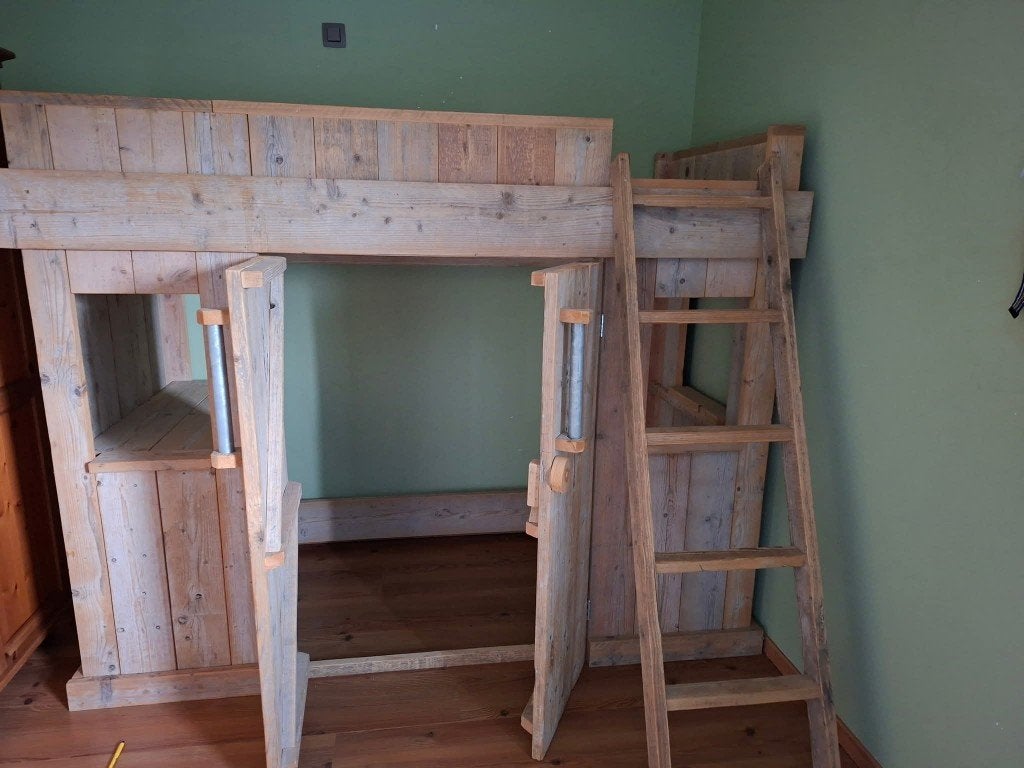Kinderslaapkamer, Huis en Inrichting, Slaapkamer | Complete slaapkamers, Ophalen, Gebruikt, Eenpersoons, Steigerhouten slaapkamer