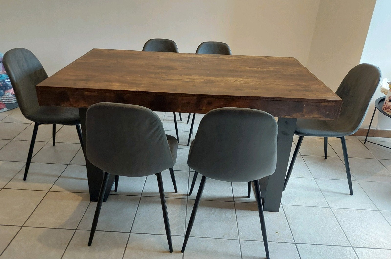 Table à manger industrielle + 6 chaises, Maison & Meubles, Tables | Tables à manger