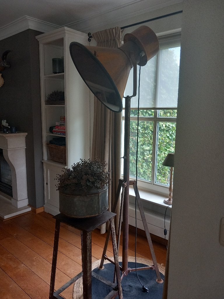zware ijzeren design vloerlamp, Ophalen, 200 cm of meer, Zo goed als nieuw, Metaal