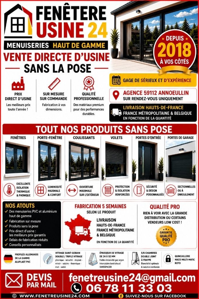 Fenêtres Sur Mesure Direct Usine, Enlèvement, Neuf